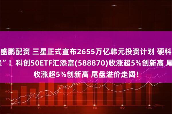 盛鹏配资 三星正式宣布2655万亿韩元投资计划 硬科技“卷土重来”！科创50ETF汇添富(588870)收涨超5%创新高 尾盘溢价走阔！